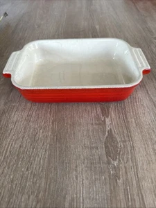 Le Creuset Small Red Heritage Stoneware Casserole Dish Genuine French 22CMx13cm - Picture 1 of 16