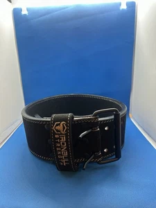 Cintura palestra sollevamento pesi Iron Bull Strength taglia Med 10 mm in pelle larghezza 4" nera - Foto 1 di 12
