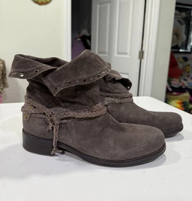 Trask boots booties women's western size 7.5 M Brown Suede And Leather  Festival - Image 1 of 4