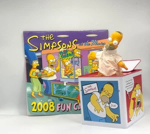 Vintage The Simpsons Novelty Jack-in-the-Box Plays Theme Song With 2008 Calendar - Picture 1 of 12