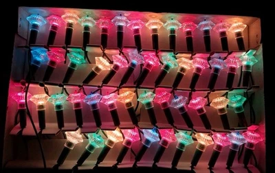 Luci Natalizie Vintage Galvas Gp Collana 50 Luci Intermittenti Nuovo Rarissimo - Immagine 1 di 4