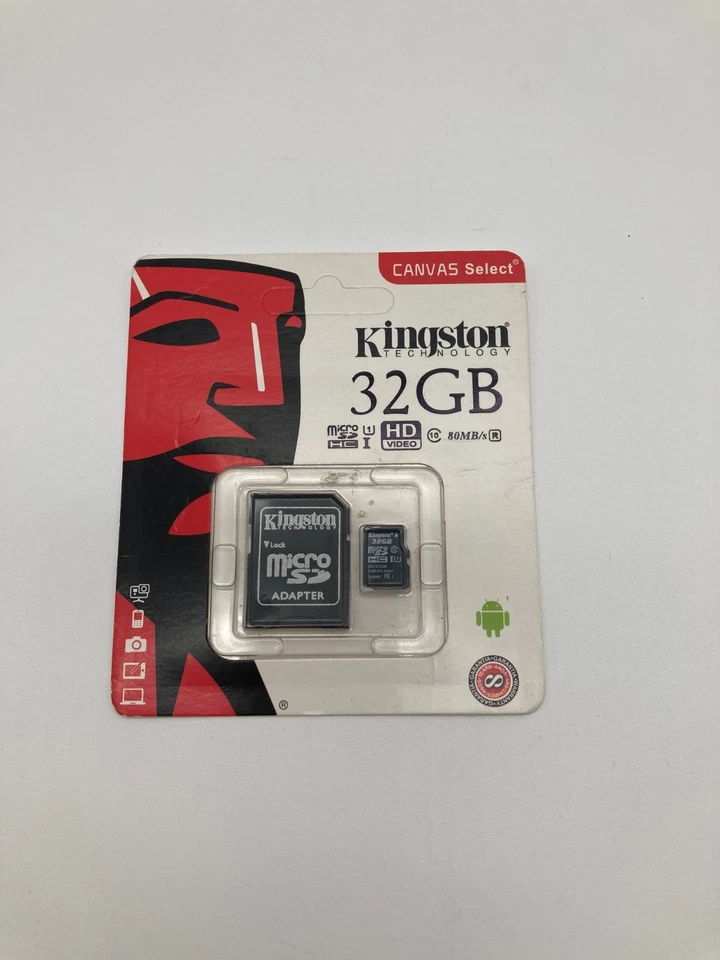 Kingston 32GB Class 4 MicroSDHC Card Flash Memory with SD Adapter 32GB - Image 1 of 2