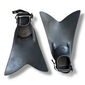 Force Fin Swim FinsSCUBA Snorkel Black Rubber Adjustable Strap Size Large VTG - Picture 1 of 17