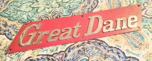 Letrero antiguo remolque tractor placa emblema Great Dane 1966 vintage  - Imagen 1 de 3