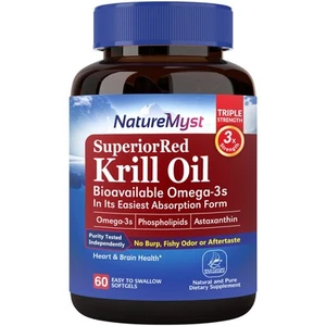 Naturemyst Antarctic Krill Oil 1000 Mg Softgels, Krill Oil Omega-3s, E - Picture 1 of 7