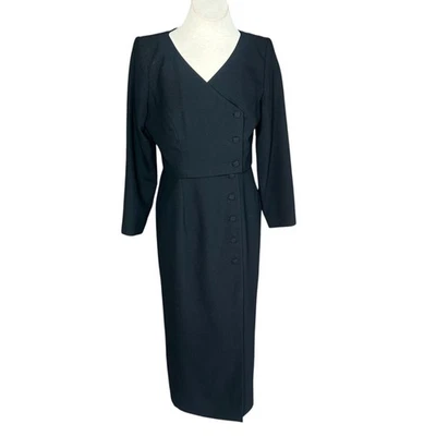 Liz Claiborne Vintage Black Wrap Cocktail Dress with Cropped Jacket - Image 1 of 4