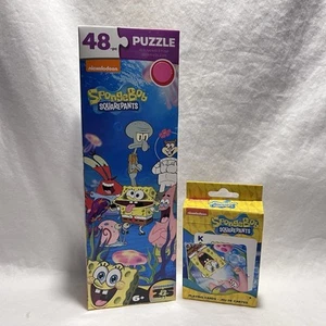 Spongebob Squarepants Playing Cards Puzzle Bundle Nickelodeon New Sealed Box - Picture 1 of 5