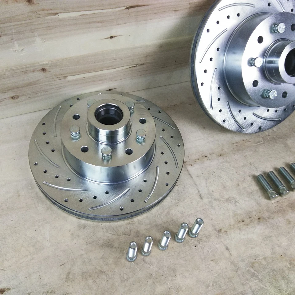 Роторы с прорезями и отверстиями 11 дюймов 5 болтов Mustang II, Ford & GM Bolt Pattern Hot Rod - Изображение 1 из 4