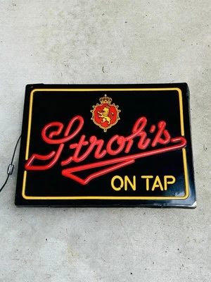 Stroh's Lighted Beer Sign - Neon Simulated - Works! - Nice! - Image 1 of 4