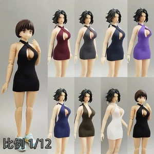 1:12 Female Strap open chest short skirt Dress For 6" Action Figure Body Doll - Picture 1 of 32