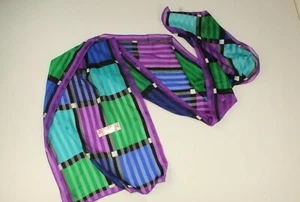 VINTAGE 1970er DEKORATIVER LEBENDIGER DAMEN-POLYESTERSCHAL 15"x60" MADE IN ITALY - Bild 1 von 4