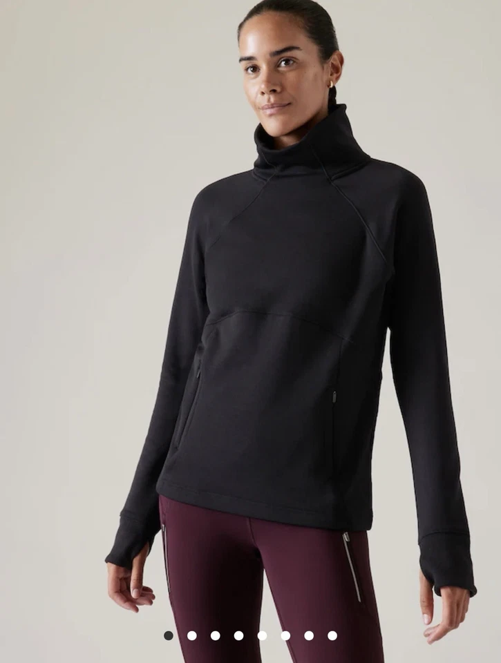 Athleta Altitude Polartec Funnel Neck Sweatshirt Size XL Stratus Grey #830964