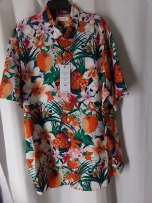 CARIBBEAN Shirt 3XB Isle Breeze Tropical Hawaiian floral print stretch NWT - Image 1 of 3