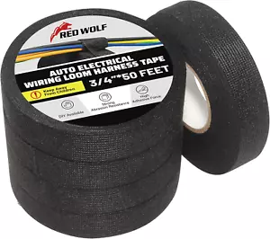 Wiring Harness Tape High Temp Wire Cable Loom Fabric 3/4" X 50 FT 5 Rolls - Picture 1 of 12