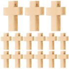 50 sztuk Mini drewniane wisiorki krzyżowe do majsterkowania rękodzieła i biżuterii