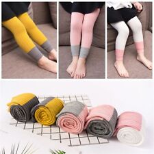 Girls Patchwork Pants - Girl Colorful Trousers Cotton Knit Leggings Casual Pants