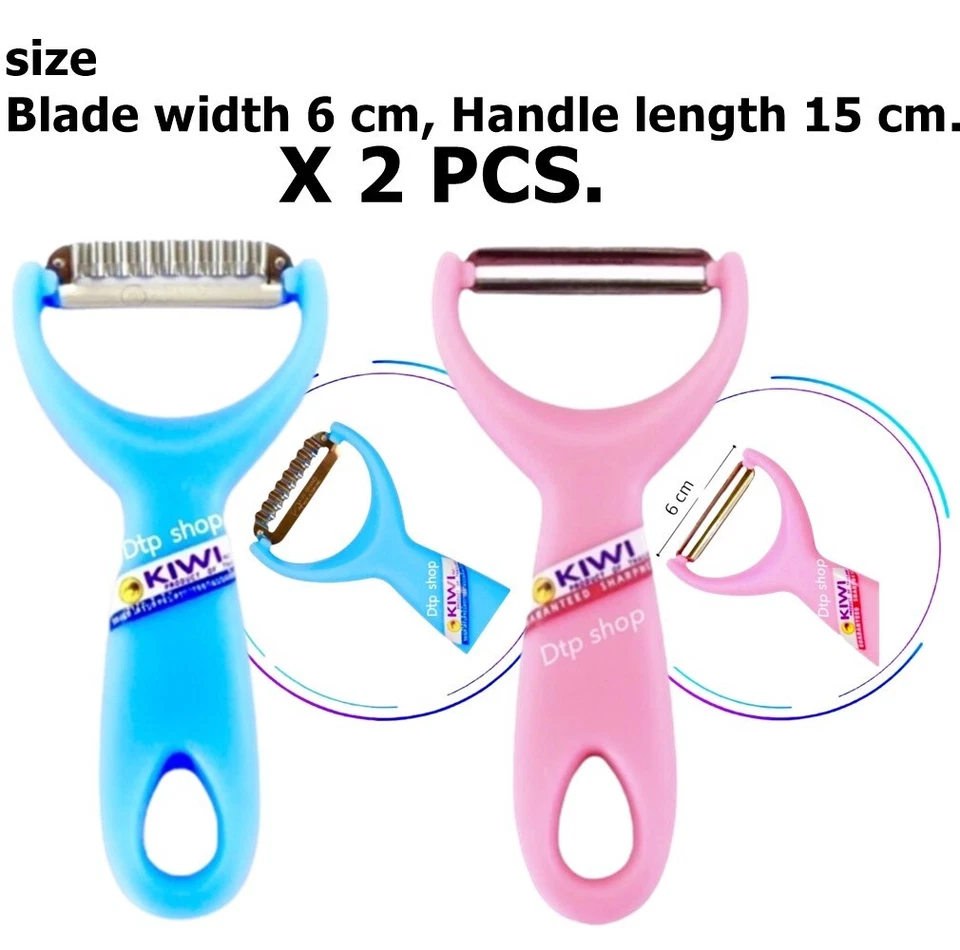 KIWI Pro Rebanada y Pelador Cuchillo 2 Bordes Herramienta Ensalada Papaya Zanahoria Fruta Kit de Cocina Foto 1 de 4