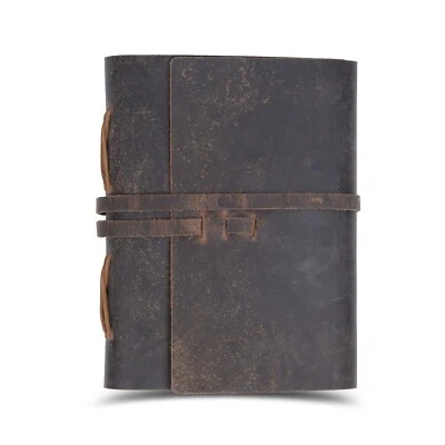 Antique Leather Journal with 260 Lined Pages A6 Size Notebook By Leather village - Image 1 of 4