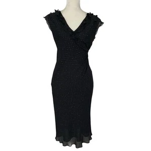 Express Vintage Y2K Micro Dot Silk Dress Women’s Size 5/6 Whimsigoth Fairycore - Bild 1 von 9