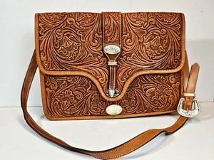 Maletín/maletín de cuero trenzado vintage de la colección Circle Y Sibyl's - Imagen 1 de 13