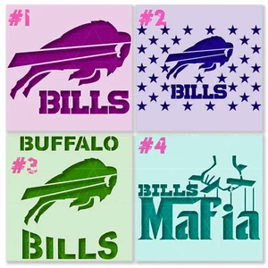 Buffalo Bills Stencil – Football Team, Sports Fan Art, Craft, Wall Decor Design - Picture 1 of 14