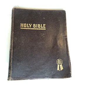 1951 Holy Bible New Standard Reference Bible Blue Ribbon Red Letter John Hertel - Imagen 1 de 12