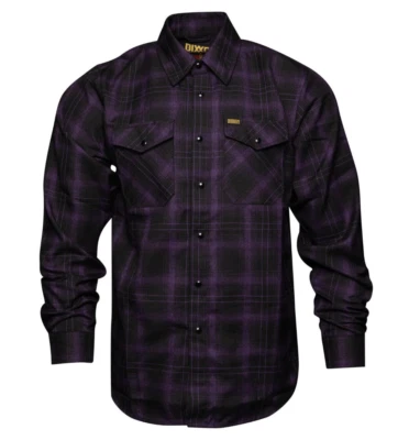 Dixxon Family Jewels Pearl Snap Purple Black Plaid Flannel Shirt Large Tall LT - Image 1 of 4