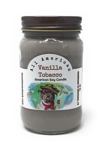 Vanilla Tobacco - Pure Soy Candle - Hand Poured In Mason Jar - SHIPS FREE - Picture 1 of 2