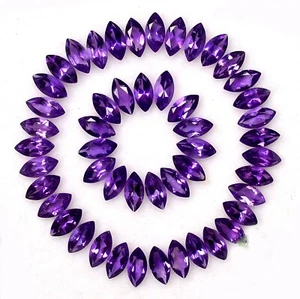4x2 mm Natürlicher Amethyst Marquise Schnitt Menge 25 Stck. Facettiert Unbehandelt Lose Edelstein - Bild 1 von 5