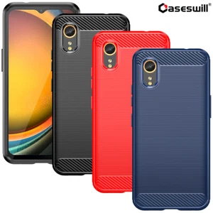 Funda delgada de poliuretano termoplástico suave de fibra de carbono para Samsung Galaxy XCover 7 + protector de pantalla - Imagen 1 de 29