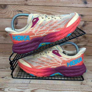 Hoka One One Trainers Womens Size UK 5.5 Speedgoat 5 Orange Vibram Trail Running - Picture 1 of 13