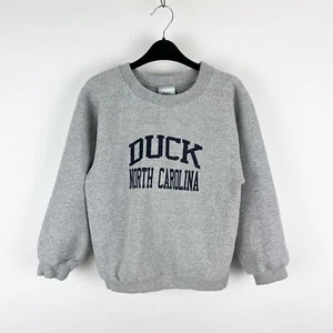 Vintage Duck North Carolina Sweatshirt Youth Small 6-8 Gray Cotton Exchange USA - Picture 1 of 10