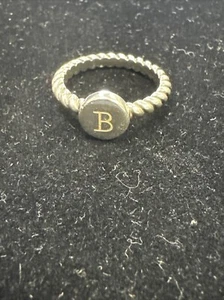 Retired - James Avery Engraved “B” Twist Ring Size 6.5 - Picture 1 of 4