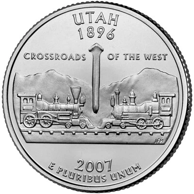 2007 P Utah Uncirculated State Quarter from roll - Image 1 of 2