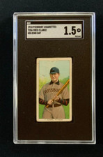 1909-11 T206 Piedmont Back Baseball Card Fred Clarke Holding Bat Graded SGC 1.5