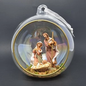 Holy Family Nativity Mary Joseph Jesus In Manger Diorama Christmas  Ornament - Picture 1 of 11