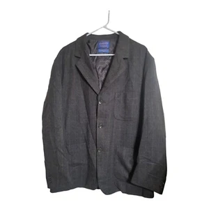 Pendleton Jacket Mens XL Brown Windowpane Coat Blazer Virgin Wool Dressy Preppy - Picture 1 of 8