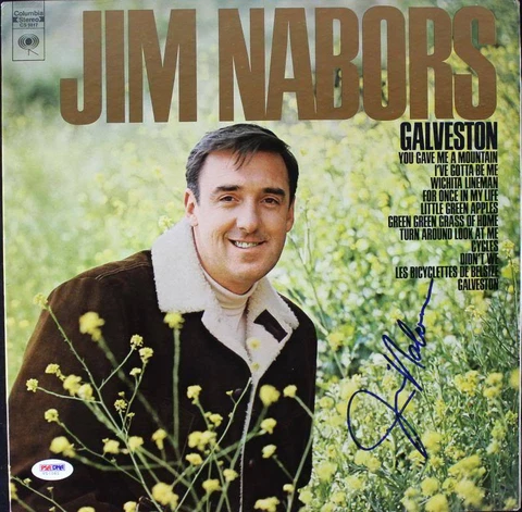 Jim Nabors Galveston Signed Album Cover W/ Vinyl Autographed PSA/DNA #V16061 Cover