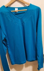 Camiseta de mujer Jay Day azul manga larga bordada XL - Imagen 1 de 6