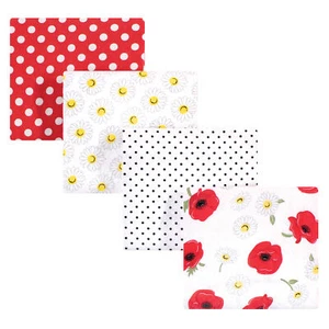 Hudson Baby Baumwolle Flanell Empfangsdecken, Mohn/Gänseblümchen, Einheitsgröße - Bild 1 von 5