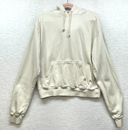OFF WHITE Felpa con cappuccio Good American donna 1 panna pullover felpa tasca coulisse palestra