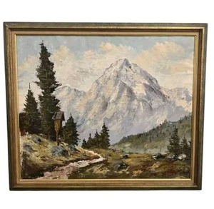 Dipinto olio vintage paesaggio montano di Kos - opera originale firmata - Foto 1 di 12