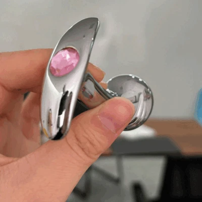 Consolador de metal plug anal de 5,5 cm * 9 cm punto G masajeador de próstata juguetes sexuales BDSM Foto 1 de 4