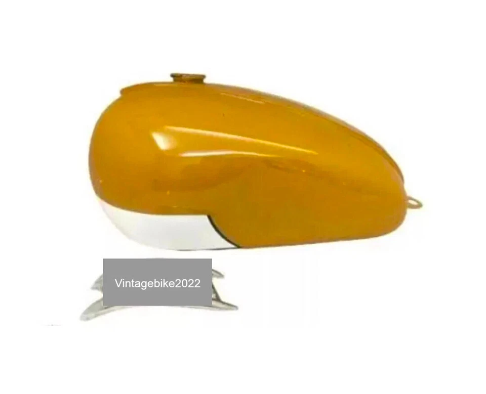 Tanque pintado dorado y blanco apto para Triumph T120 Bonneville de 3,5 galones Foto 1 de 4