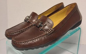 Geox Respira Brown Leather Slip On Driving Loafers Shoes Women's Sz 8.5 (D733OB) - Picture 1 of 10