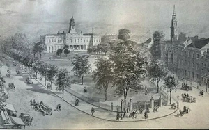 1910 New York City Hall Park illustrated - Picture 1 of 5