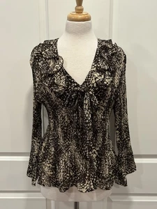 Top De Colección Y2K Transparente Manga Larga Talla XL 90’s Grunge Hada Caprichosos Volantes - Imagen 1 de 7