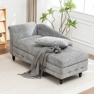 Comfortable Chaise Lounge with Storage Relaxing Multifunction Sofa Chair - Image 1 of 4