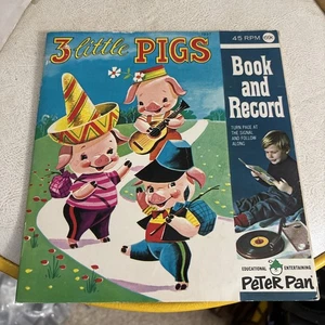 Vintage Peter Pan Book And Record 3 Little Pigs Book Only - Bild 1 von 5