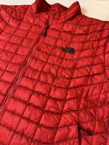 The North Face Jacket Mens XXL Thermoball Gray Red Insulated Quilted - Picture 1 of 12